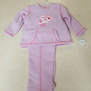 NWT 2 pc Pink GIRL 12M Sweatsuit